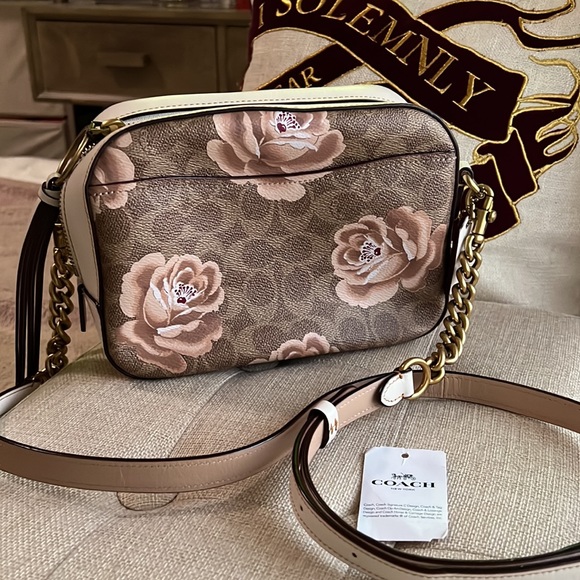 Coach Handbags - Coach Camera Bag In Signature Rose Print